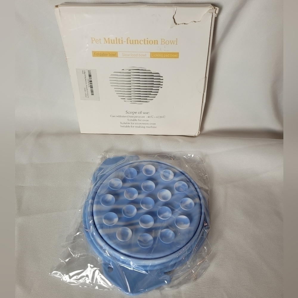 Foldable Licking Slow Food Bowl, Multi-Functional Slow Feeder Bowl